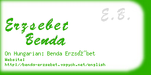 erzsebet benda business card